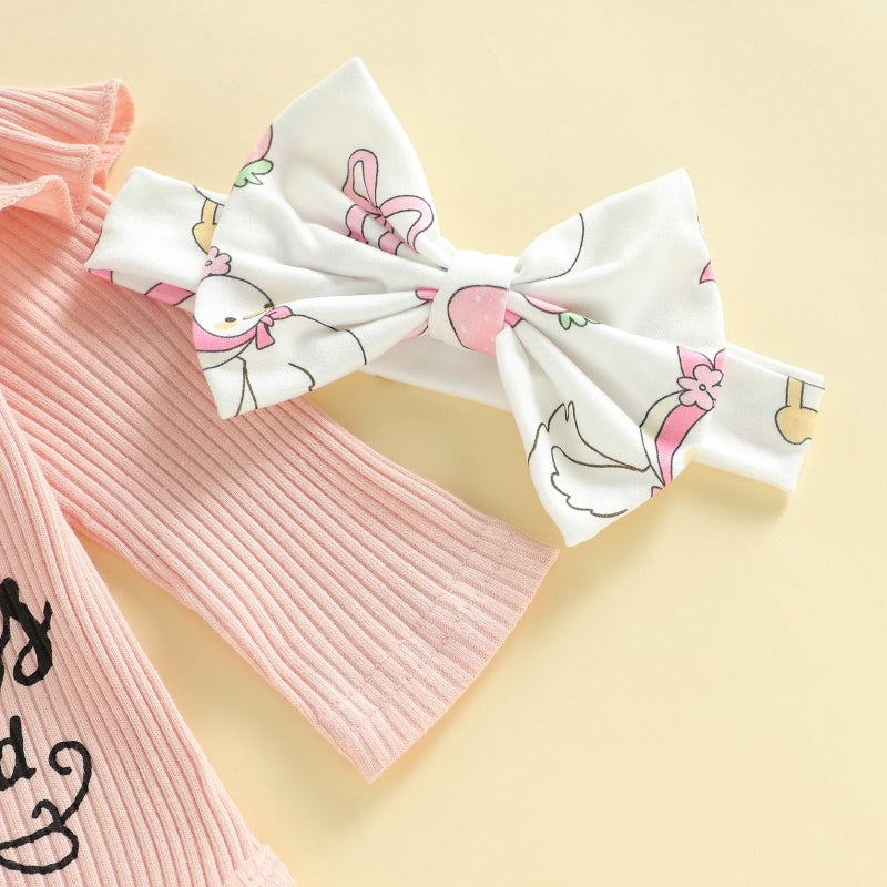 Ayalinggo Newborn Baby Girl Clothes The Princess Has Arrived Romper Elastic Waist Pants Set Cute Infant Coming Home Outfits (Pink, Preemie) - Image 4