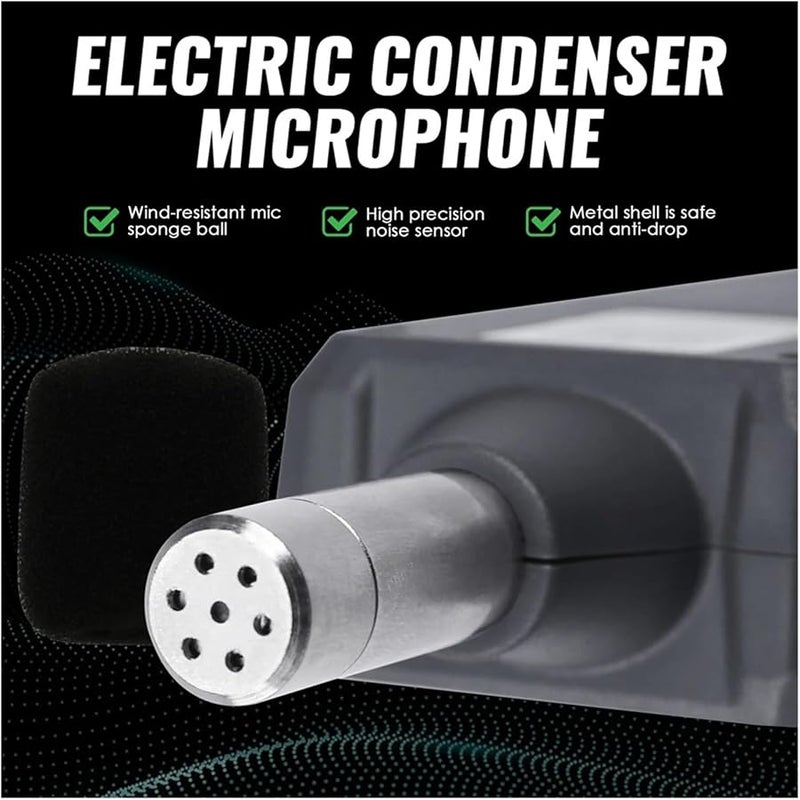 مقياس مستوى الصوت الرقمي 30-130 ديسيبل مع ميكروفون مكثف وشاشة خلفية عالية الوضوح IP54 - Image 5