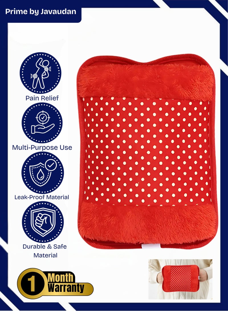 برايم بي جافاودان حقيبة ماء ساخن كهربائية قابلة لإعادة الشحن مع غطاء من الصوف لتخفيف آلام التشنجات والرقبة والكتفين وحقيبة العلاج الساخن وتدفئة اليدين والقدمين - Image 1