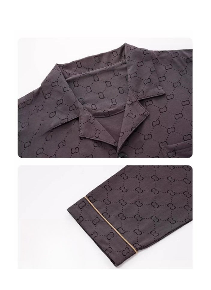 MIIOW - Cotton Pajamas Men's Oversized Loose Long Sleeved High-End Home Suit Set - Image 1