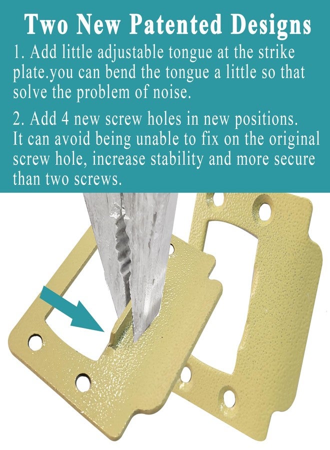 dttbgg 2-1/4" by 1-3/4" Door Latch Restorer Strike Plate for Doors, 2 PCS Universal Door Lock Hardware with Foul 1" Long Screws (Antique Brass) - Image 4