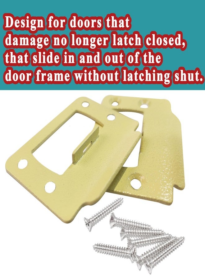 dttbgg 2-1/4" by 1-3/4" Door Latch Restorer Strike Plate for Doors, 2 PCS Universal Door Lock Hardware with Foul 1" Long Screws (Antique Brass) - Image 3