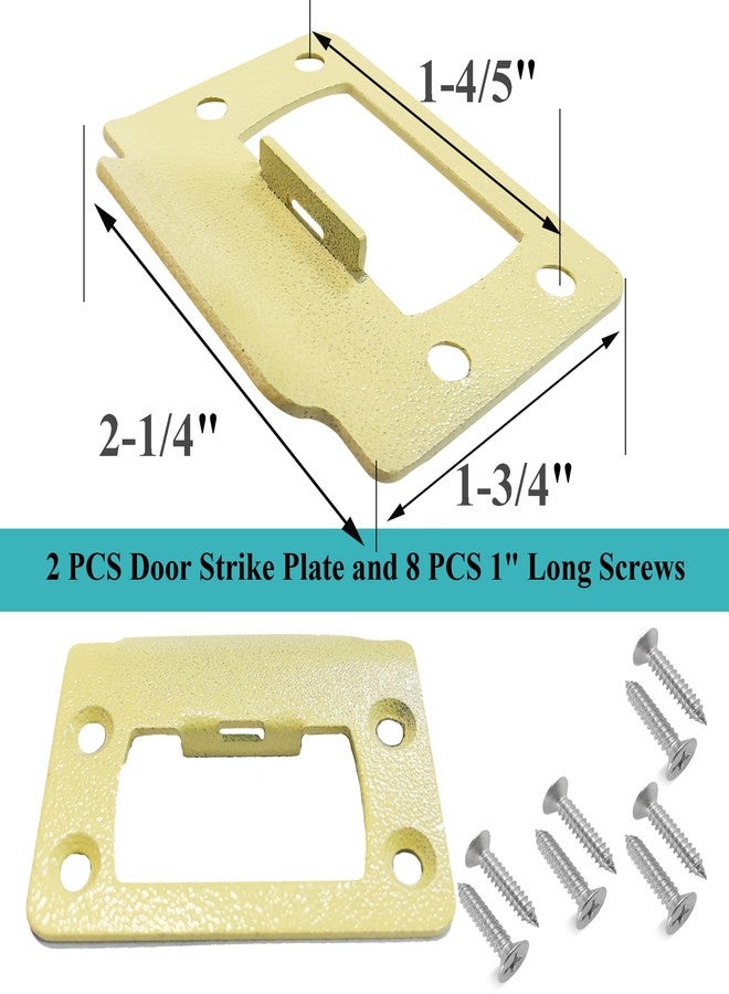 dttbgg 2-1/4" by 1-3/4" Door Latch Restorer Strike Plate for Doors, 2 PCS Universal Door Lock Hardware with Foul 1" Long Screws (Antique Brass) - Image 2