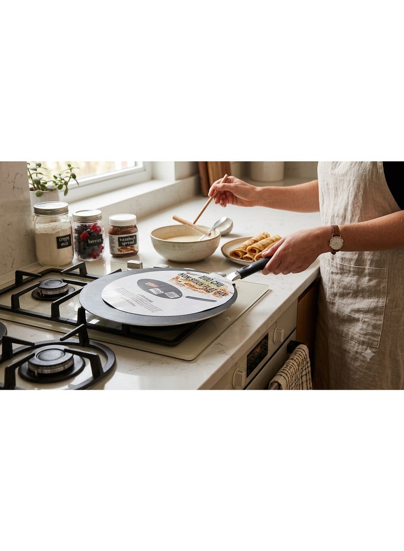 32cm Non-Stick Granite Crepe Pan with Ergonomic Handle – Ideal for Crepes, Pancakes & Flatbread - Image 1