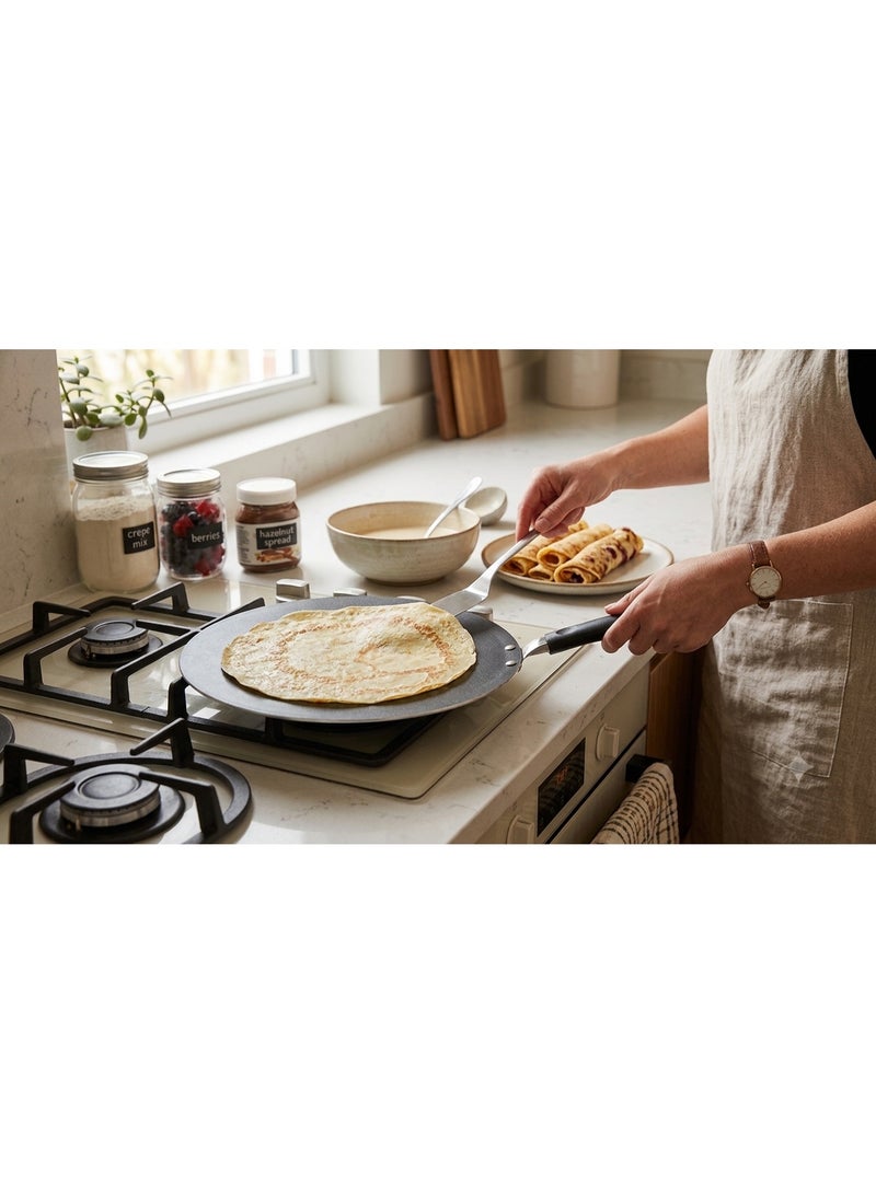 32cm Non-Stick Granite Crepe Pan with Ergonomic Handle – Ideal for Crepes, Pancakes & Flatbread - Image 2