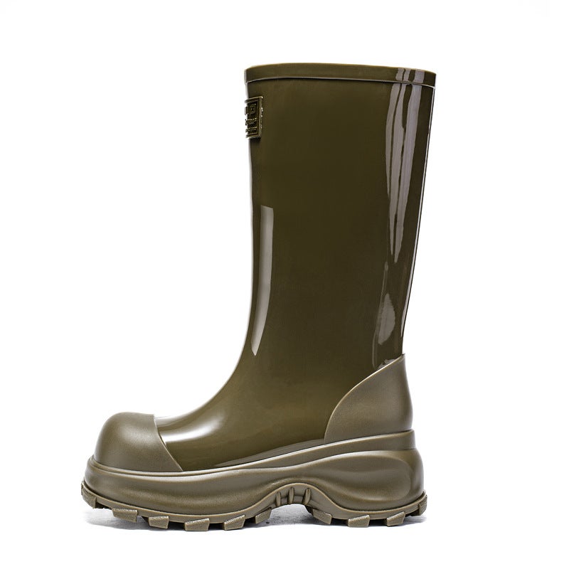 Women Rain Boots High Top PVC Slip On