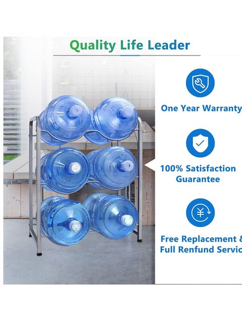 Water cooler Jug rack for 6 bottles, 5 gallon water bottle storage rack heavy duty, with floor protection for home, office
