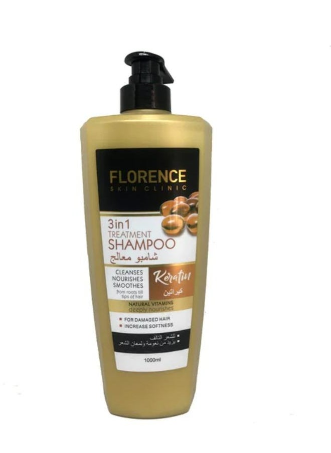 Florence - 3 In 1 Treatment Shampoo Keratin 1000 ML - Image 1