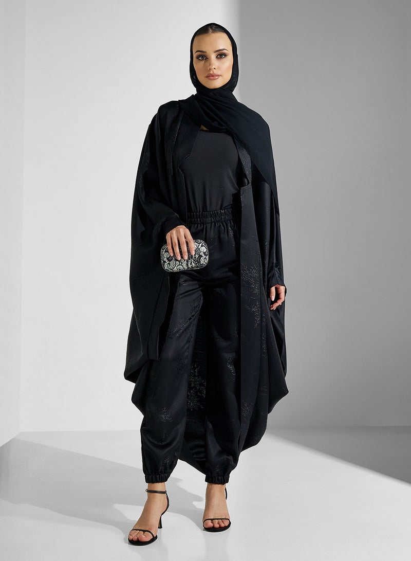 hayas closet Cape Sleeve Black Abaya - Image 5