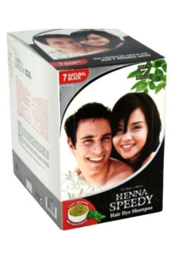 Henna Speedy Hair Dye Shampoo Natural Black 12 x 30ml