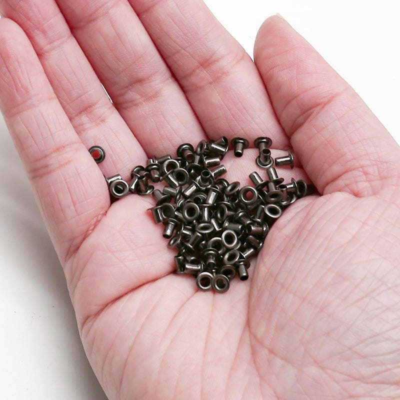 Litoexpe 2Mm Tiny Grommets Eyelets 200 Pcs  Self Backing Eyelets For Bead Cores  Clothes  Leather  Canvas (Gunmetal) - Image 5