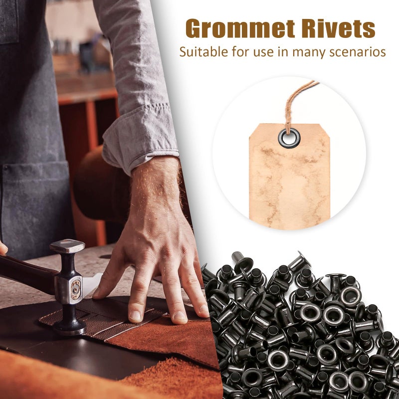 Litoexpe 2Mm Tiny Grommets Eyelets 200 Pcs  Self Backing Eyelets For Bead Cores  Clothes  Leather  Canvas (Gunmetal) - Image 4