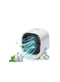 Generic Portable Air Conditioner,USB Powered Air Cooler Fan,300 ML Mini Air Conditioner with 3 Speed Modes Desk Fan with 7 Colors LED Light,with Air Filter for Home, Bedroom  - Image 1