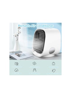 Generic Portable Air Conditioner,USB Powered Air Cooler Fan,300 ML Mini Air Conditioner with 3 Speed Modes Desk Fan with 7 Colors LED Light,with Air Filter for Home, Bedroom  - Image 2