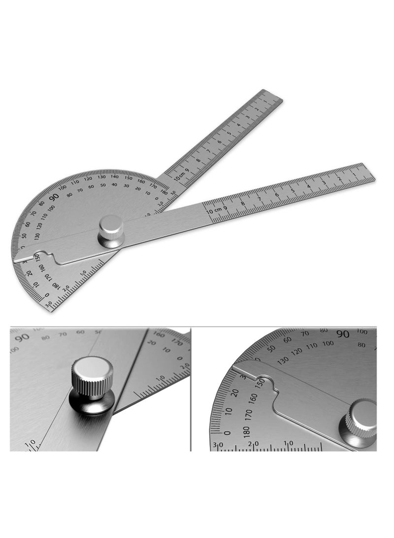 Adjustable 180 Degrees Stainless Steel Protractor for Woodworking and Craftsmanship Angle Measurement Tool - Image 1