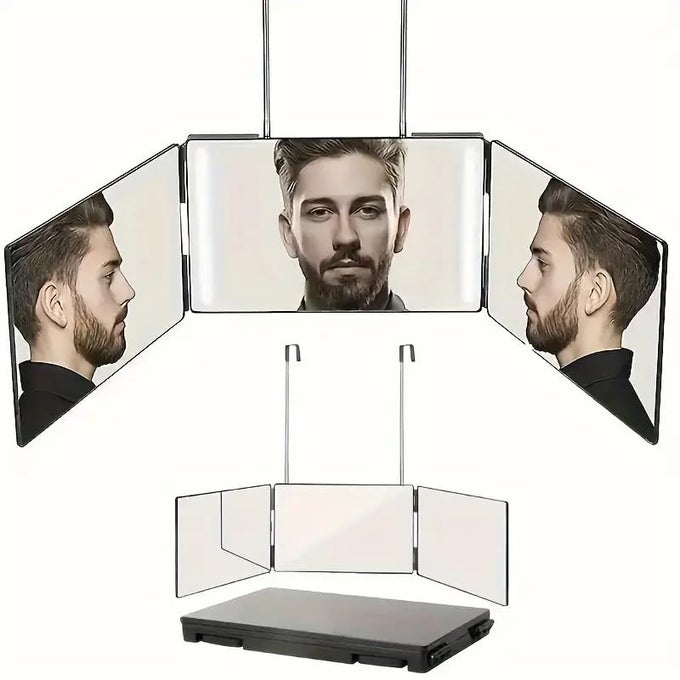 TABLE DESK VANITY MAKEUP MIRROR PORTABLE FOLDING MIRROR WITH METAL STAND 360ADJUSTABLE ROTATION TAVEL MAKE UP MIRROR HANGING BATHROOM FOR SHOWER SHAVING