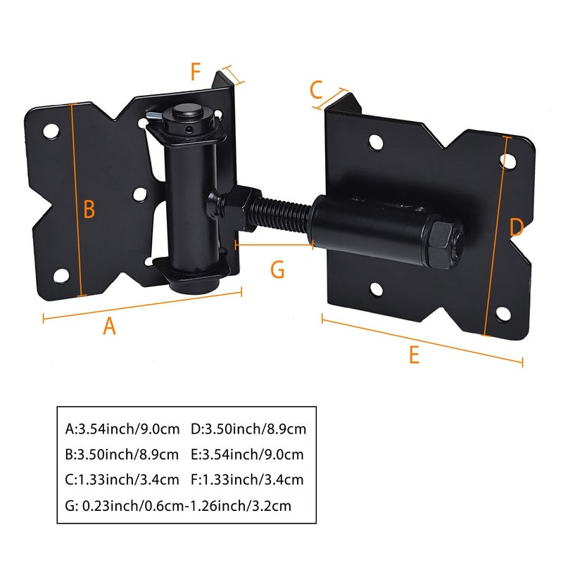 SANKINS Self Closing Gate Hardware Hinges Heavy Duty for Wooden/Vinyl/PVC Fences,90 Degree Adjustable, with Installation Screws and Swing Adjuster Tool,2 Pack/Set,Black - Image 4