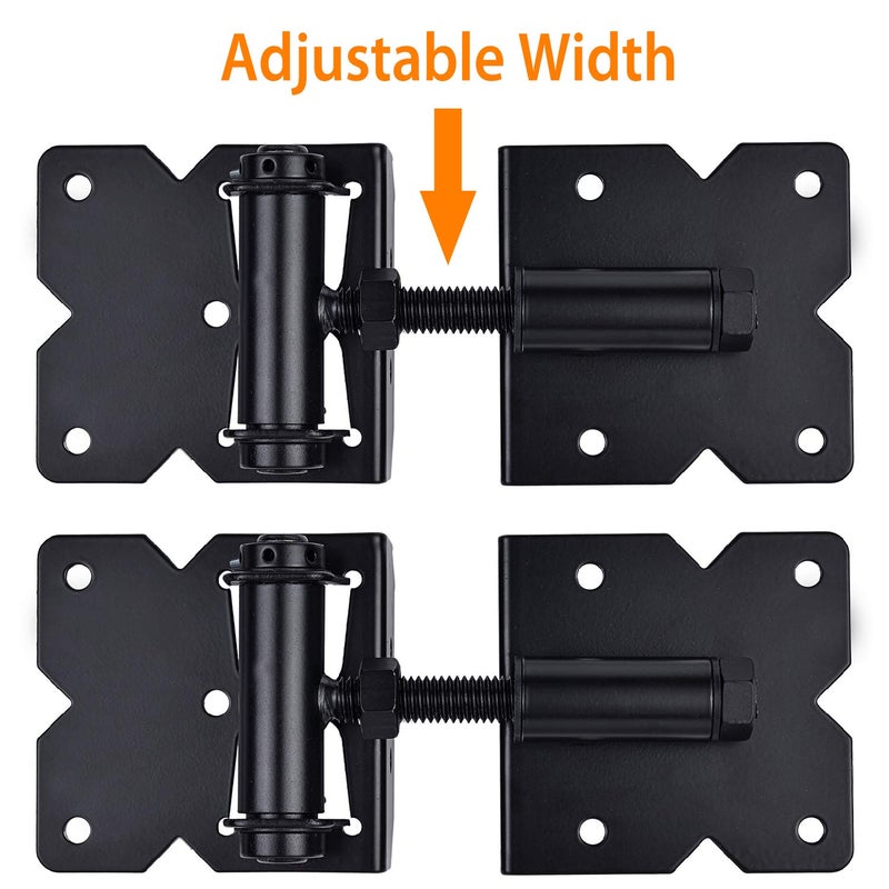 SANKINS Self Closing Gate Hardware Hinges Heavy Duty for Wooden/Vinyl/PVC Fences,90 Degree Adjustable, with Installation Screws and Swing Adjuster Tool,2 Pack/Set,Black - Image 2