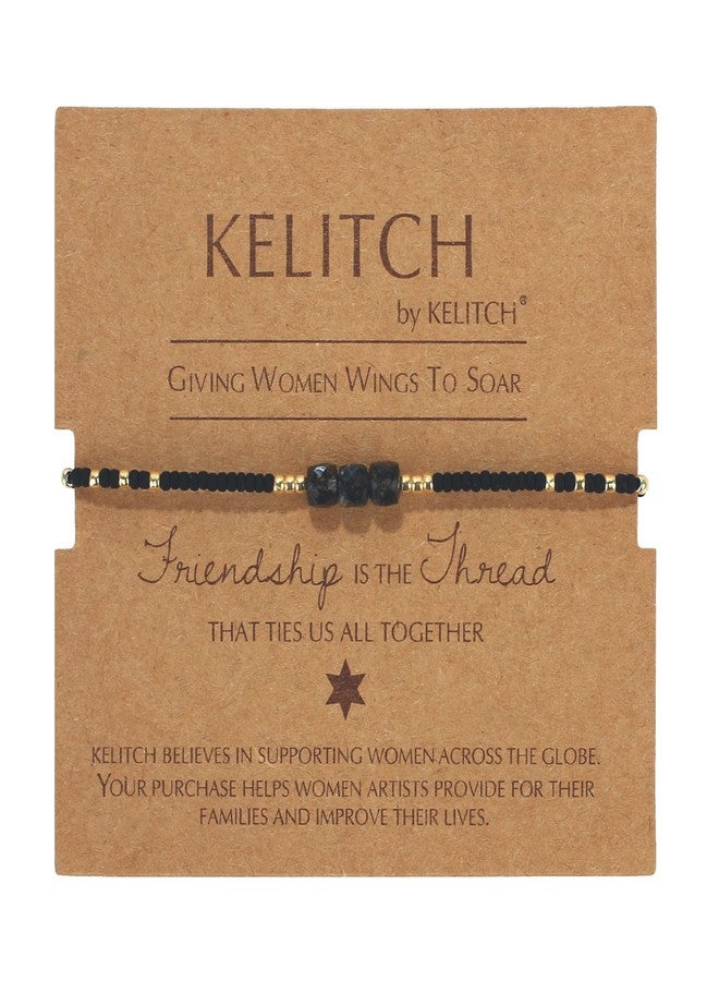KELITCH Skull Beaded Bracelets Hand Woven Rope Strand Bracelets Fashion Women Bangles New 2020 (Black 13A) - Image 2