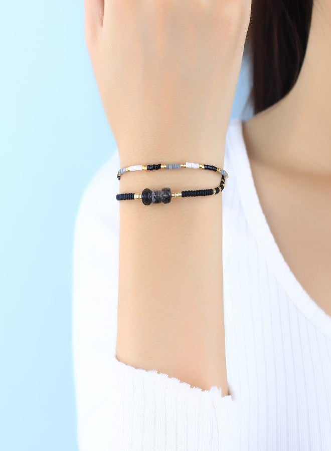 KELITCH Skull Beaded Bracelets Hand Woven Rope Strand Bracelets Fashion Women Bangles New 2020 (Black 13A) - Image 4