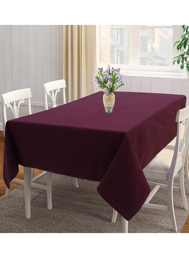 Airwill 100% Cotton Solid Pattern 4 Seater Square Table Cover Sized, 55x55 inches (Maroon, Pack of 1) - Image 1
