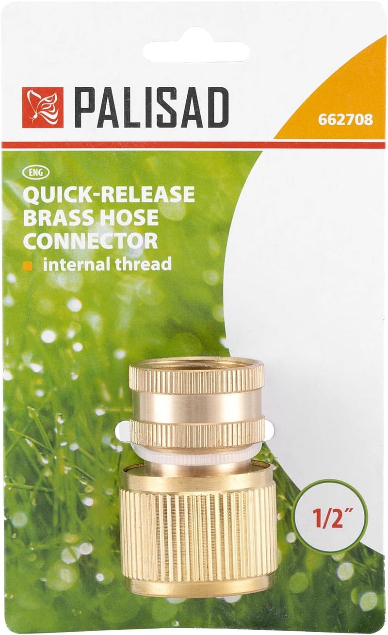 PALISAD Brass Hose Connector with Female Thread 1/2in, Quick-Detachable Garden Hose Fitting - Image 5