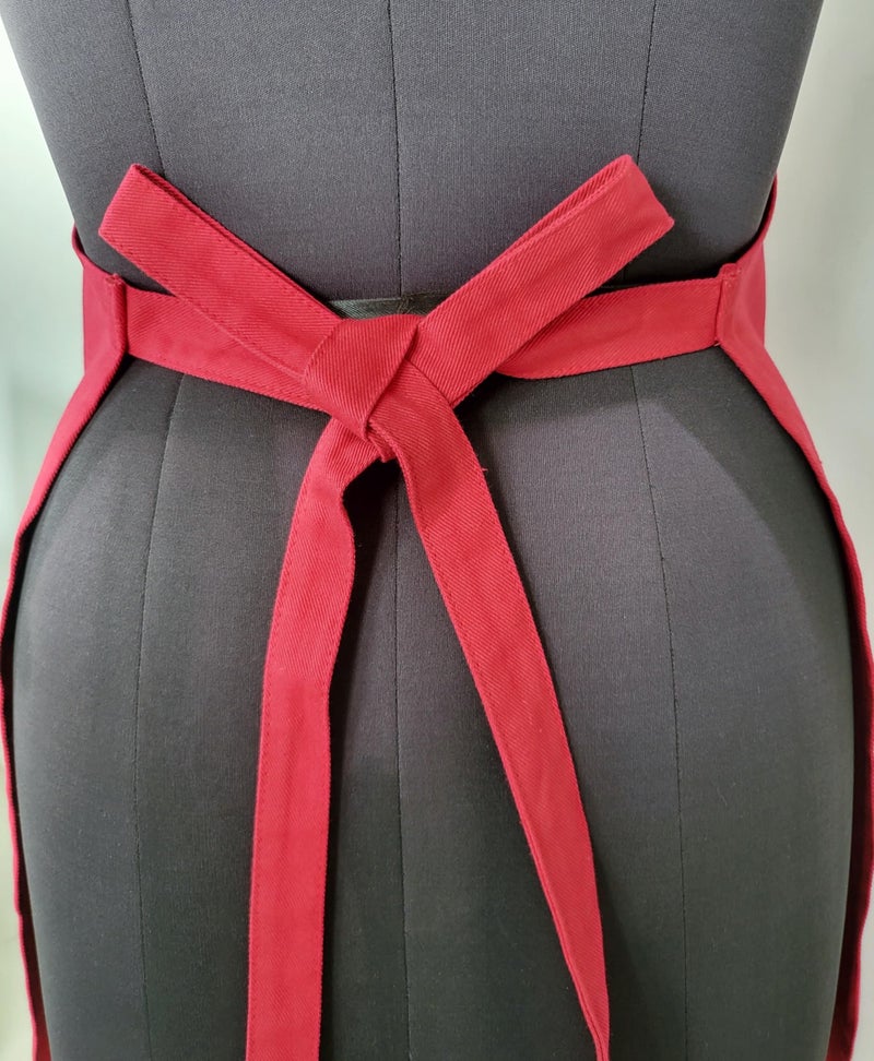 RUSTIQUE LINENS Kitchen Apron – 100% Cotton, Adjustable Neck strap, Large Pocket – Unisex Apron for Men & Women – Cooking, Baking, BBQ, Gardening – Cherry - Image 5