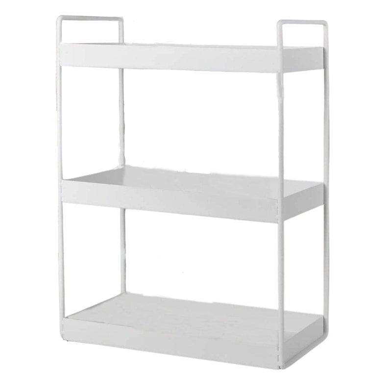 Go Hooked Go Hooked 3Tier Standing Rack for Kitchen Storage Iron Spice Rack Organizer 533 CM Height x 335 CM Width SpaceSaving Shelf for Countertop Pantry Bathroom Office Durable White Iron Finish  - Image 1