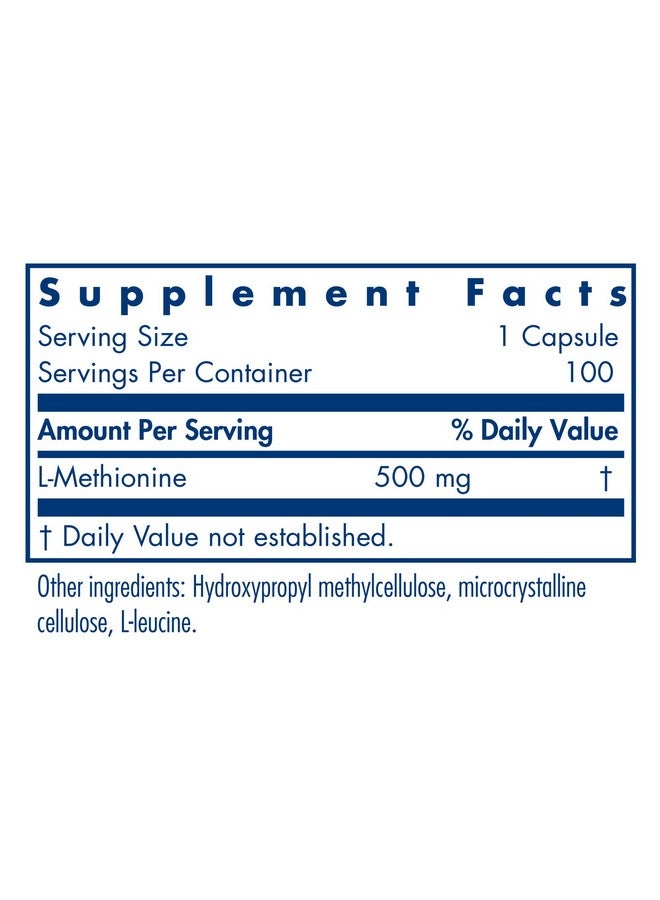 Allergy Research Group L Methionine 500 Mg Liver And Energy Support Methylation 100 Vegetarian Capsules - Image 3