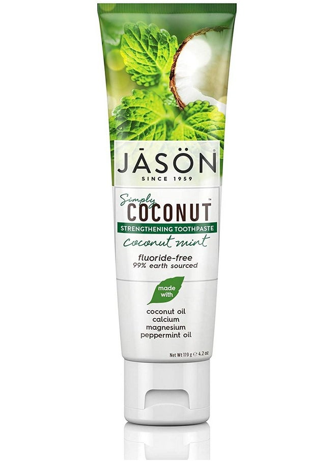 Jason Simply Coconut Strengthening Fluoridefree Toothpaste Coconut Mint 4.2 Oz  - Image 1