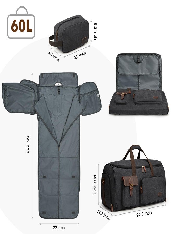 S-ZONE Garment Bags for Travel Convertible Garment Duffle Bags for Travel Suit Carry on Luggage for Men Hanging Suitcase - Image 3