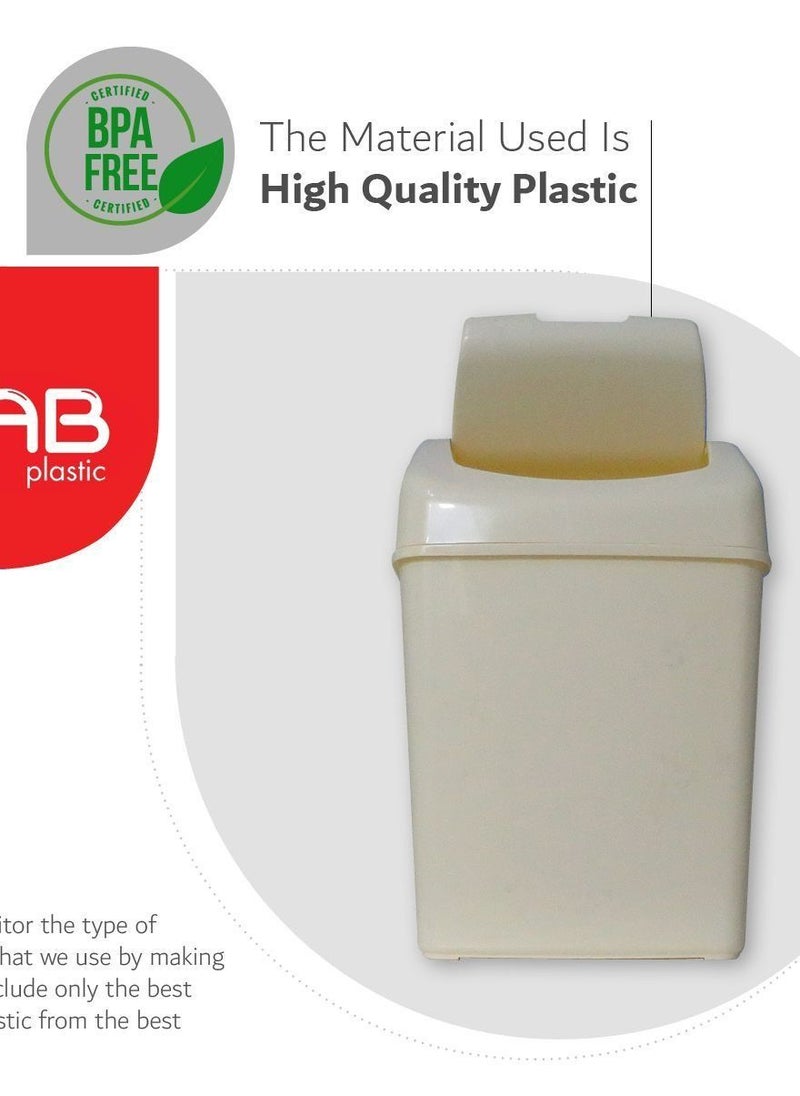 GAB Plastic - GAB Plastic, Waste Bin With Swinging Lid, 6 Liters, Set of 2, Plastic Trash Can, for Home, Office and Garden, Recycled Plastic, Sturdy and Durable. - Image 1