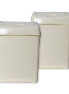 GAB Plastic GAB Plastic, Waste Bin With Swinging Lid, 6 Liters, Set of 2, Plastic Trash Can, for Home, Office and Garden, Recycled Plastic, Sturdy and Durable.  - Image 1