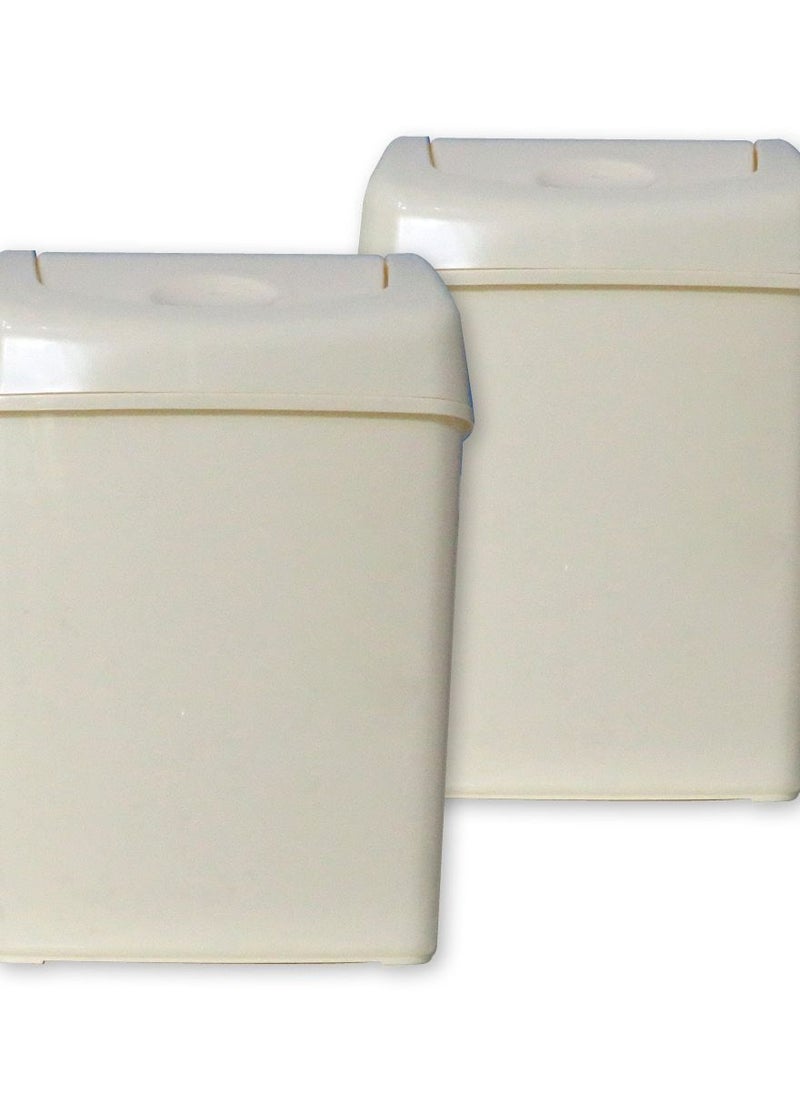 GAB Plastic - GAB Plastic, Waste Bin With Swinging Lid, 6 Liters, Set of 2, Plastic Trash Can, for Home, Office and Garden, Recycled Plastic, Sturdy and Durable. - Image 1