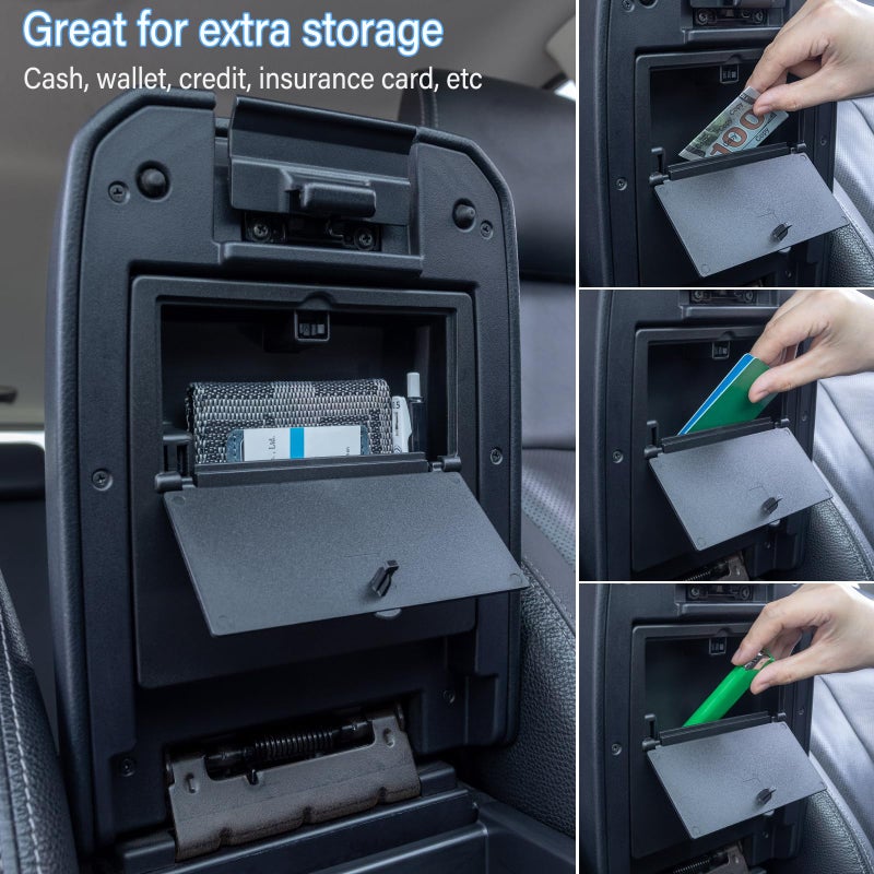 JKCOVER Center Console Hidden Box Organizer Compatible with 2016-2021 2022 2023 Toyota Tacoma Accessories Armrest Hidden Storage Box Secret Compartment Press to Open and Close (Patent Design) - Image 3
