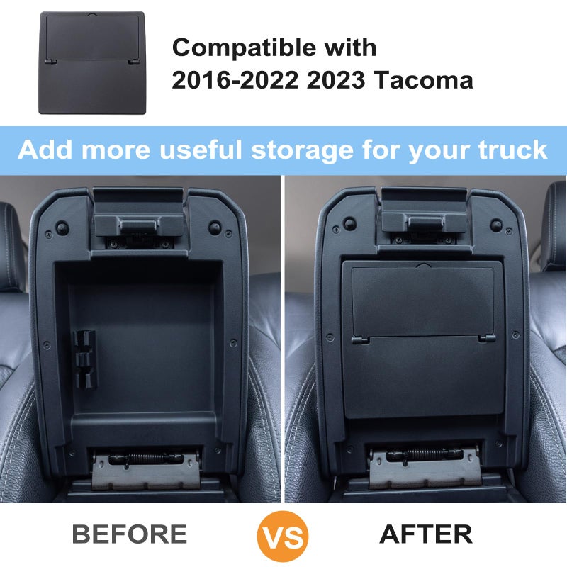 JKCOVER Center Console Hidden Box Organizer Compatible with 2016-2021 2022 2023 Toyota Tacoma Accessories Armrest Hidden Storage Box Secret Compartment Press to Open and Close (Patent Design) - Image 2
