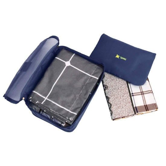 DRUDRAYA Laundry Pouch Storage Bags 6 in 1 Polyester Secret Pouch Travel Bag Packing Cubes Laundry Bag with Undergarments Cloth Storage Organizer Travelling SetSuitcase Bag x Set of 6 - Image 2