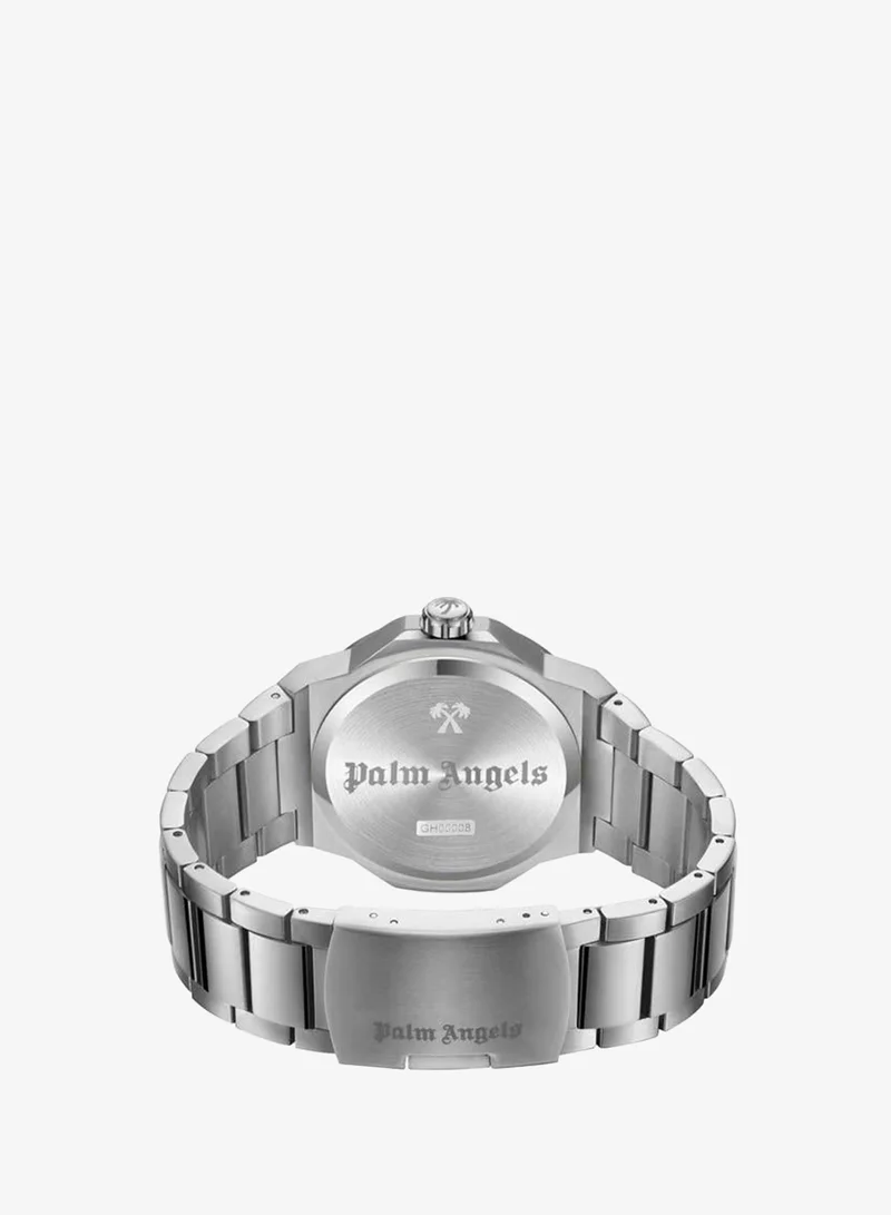 Palm Angels Black Stratos Black Dial Silver Stainless Steel Bracelet Analog Watch for Men, 44mm for Men | Best Price UAE