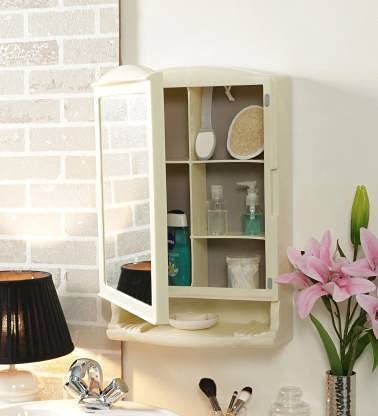 Urban Choice Urban Choice Grace Fine Ware Bathroom Cabinet with Mirror Wall Mounted Storage Cabinet with Magnetic Door 4 Inner Shelve Stylish HeavyDuty Plastic Cabinet for Storage Above Washbasin  - Image 1