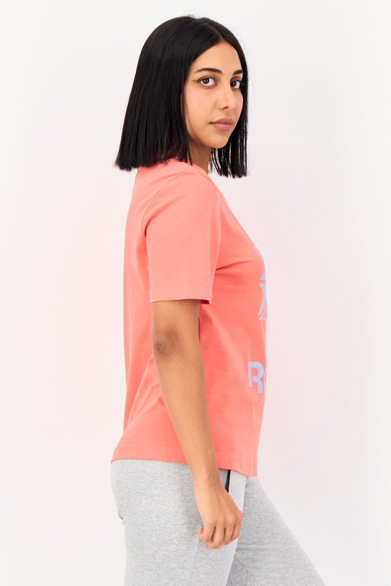 Reebok Women Sportswear Fit Brand Logo Outdoor T-Shirt, Coral - Image 2