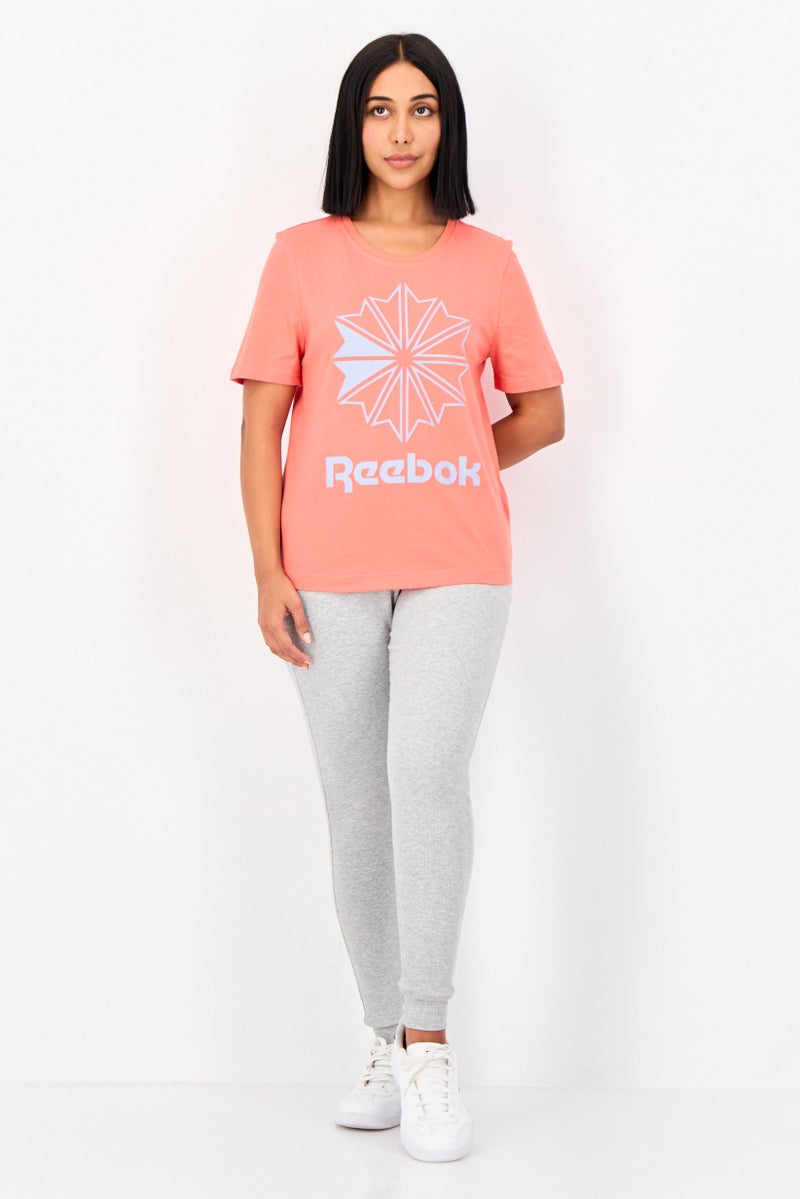 Reebok Women Sportswear Fit Brand Logo Outdoor T-Shirt, Coral - Image 4