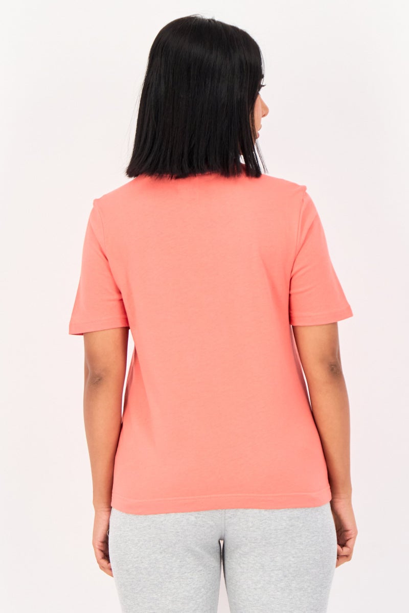 Reebok Women Sportswear Fit Brand Logo Outdoor T-Shirt, Coral - Image 3