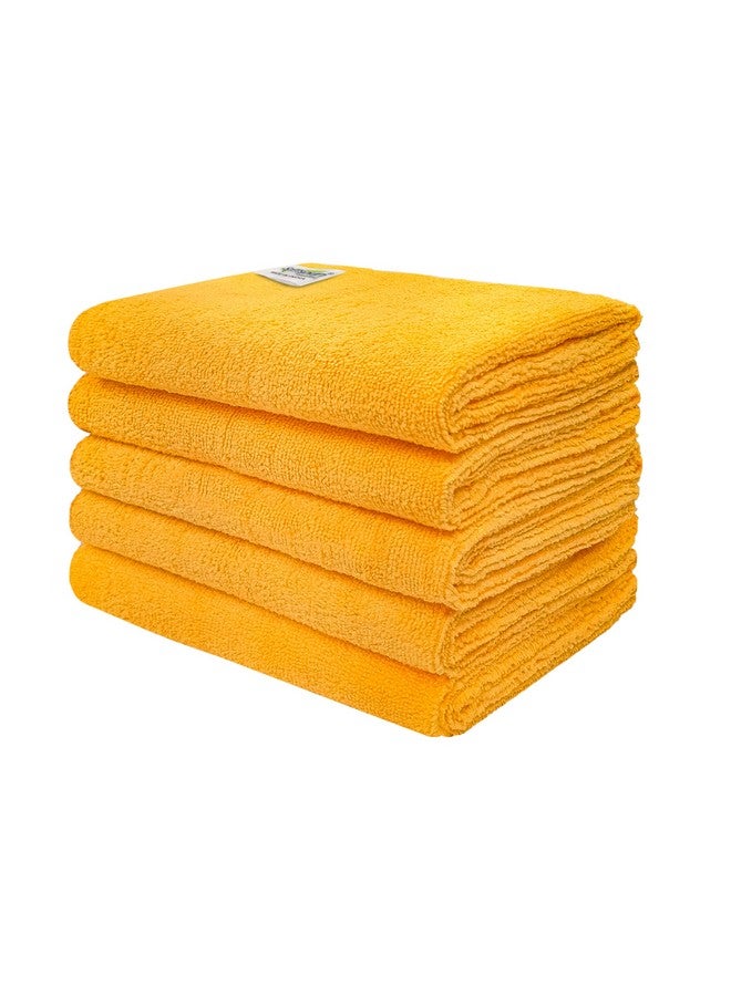 SOFTSPUN Microfiber Cloth - 5 pcs - 40x60 cms - 340 GSM Orange Thick Lint & Streak-Free Multipurpose Cloths Automotive Microfiber Towels for Car Bike Cleaning Polishing Washing & Detailing. - Image 1