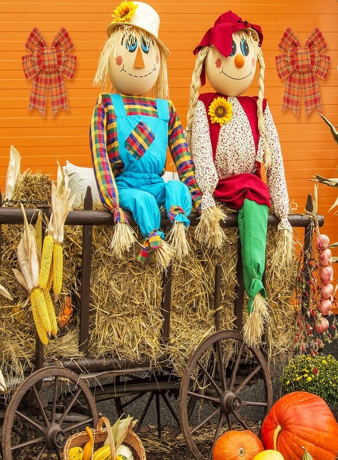 Whaline 2 Pack Fall Wreath Bow Thanksgiving Buffalo Plaid Burlap Bow Autumn Decorative Tree Topper Ornaments Gift Bow for Fall Harvest Party Supplies Indoor Outdoor Home Decor, 5.9 x 11.8 Inch - Image 5