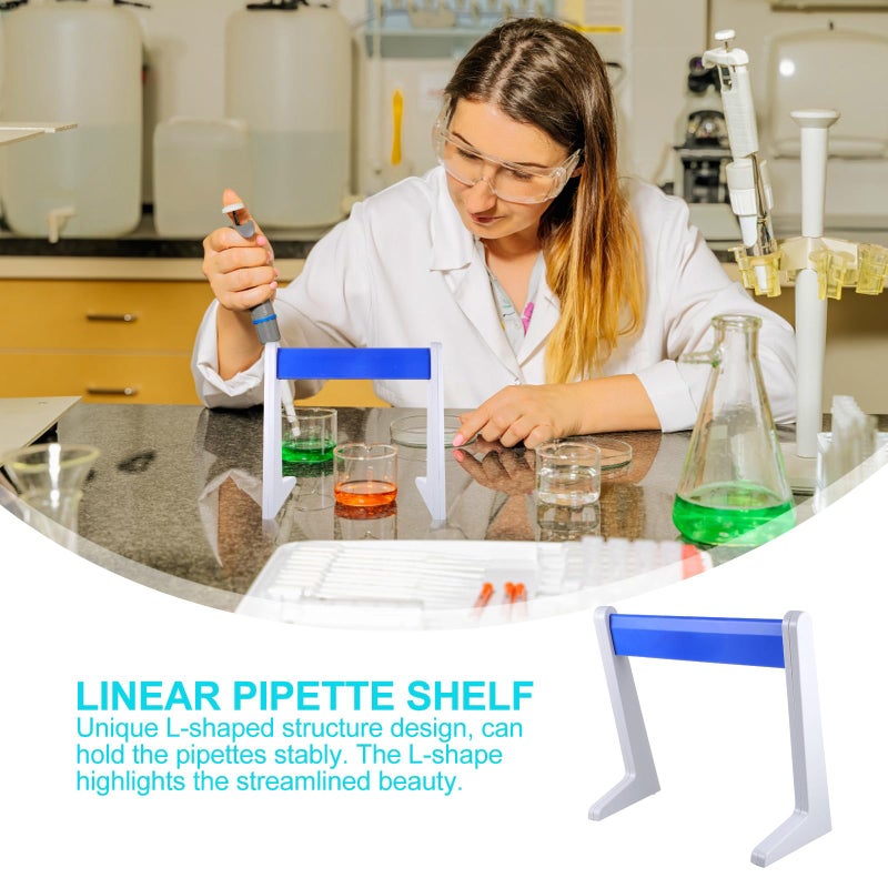 L Shaped Plastic Pipette Rack Stand Space Saving Lab Shelf Holder for Laboratory - Image 4