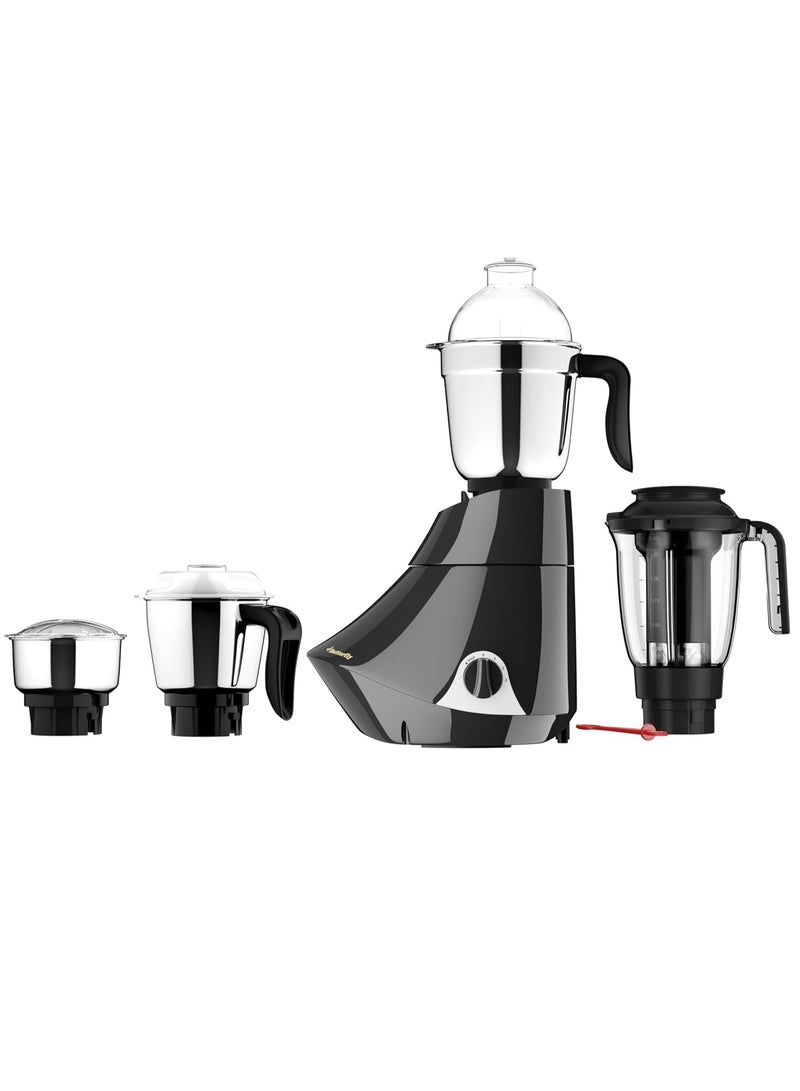 Butterfly Smart 750 Watts Mixer Grinder with 4 Jars | 3 Stainless Steel Jars & 1 Juicer | ABS Body | Heavy Duty Motor | 2 Years Manufacturer's Warranty | Grey - Image 1