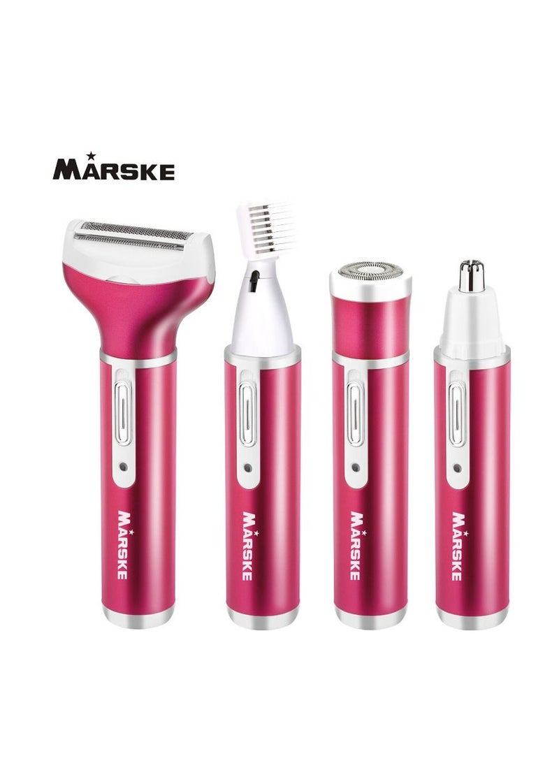 MARSKE Electric Razor for Women 4 in 1 Hair Trimmer Electric Shaver Bikini  Body Hair Removal for Face Legs and Underarm Nose Hair Eyebrow Body Sideburn - Image 1