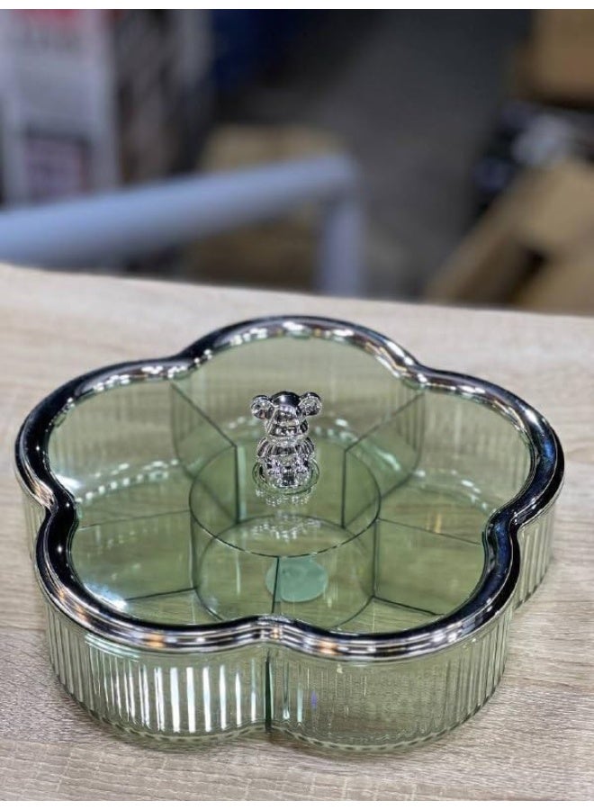 طبق تسالي مقسم بتصميم دبدوب عصري - 5 أقسام لتقديم المكسرات والحلويات والضيافة - خامة مستوردة متينة ومقاومة للكسر ومثالية للسهرات العائلية (l) - Image 4