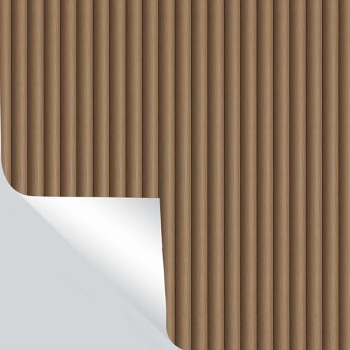 weiseni Wooden Slat Peel and Stick Wallpaper 11.8"x118"Self-Adhesive Contact Paper with 3D Effect Removable Wood Wallpaper - Image 1