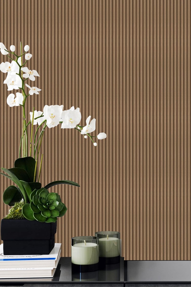 weiseni Wooden Slat Peel and Stick Wallpaper 11.8"x118"Self-Adhesive Contact Paper with 3D Effect Removable Wood Wallpaper - Image 2